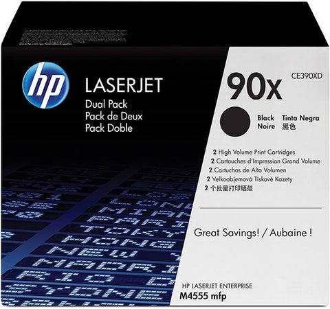 HP 90X (CE390X) Black Original LaserJet Toner Cartridge (24000 Yield)