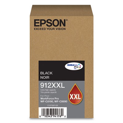 Epson (T912) WF-C8690 WF-C8190 DuraBrite Extra High Capacity Black Ink Cartridge